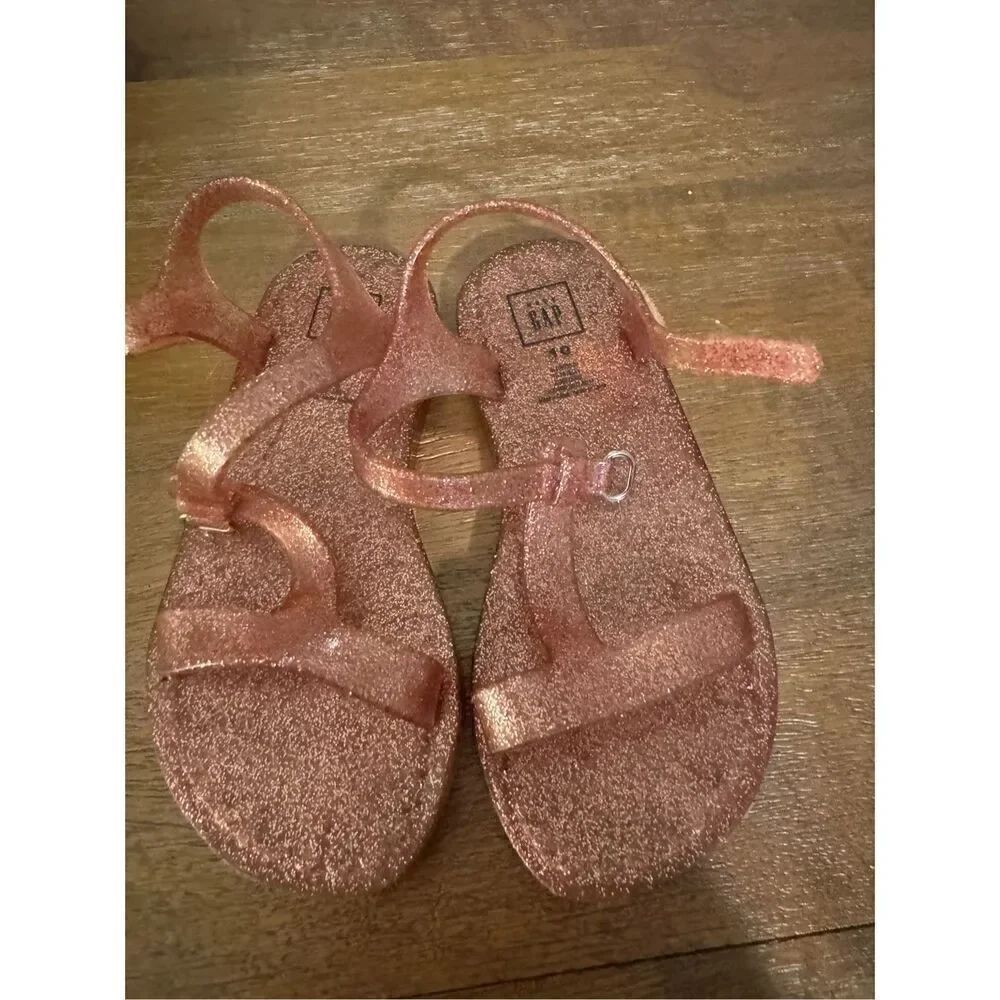 Gap pink glitter jelly sandals size 10